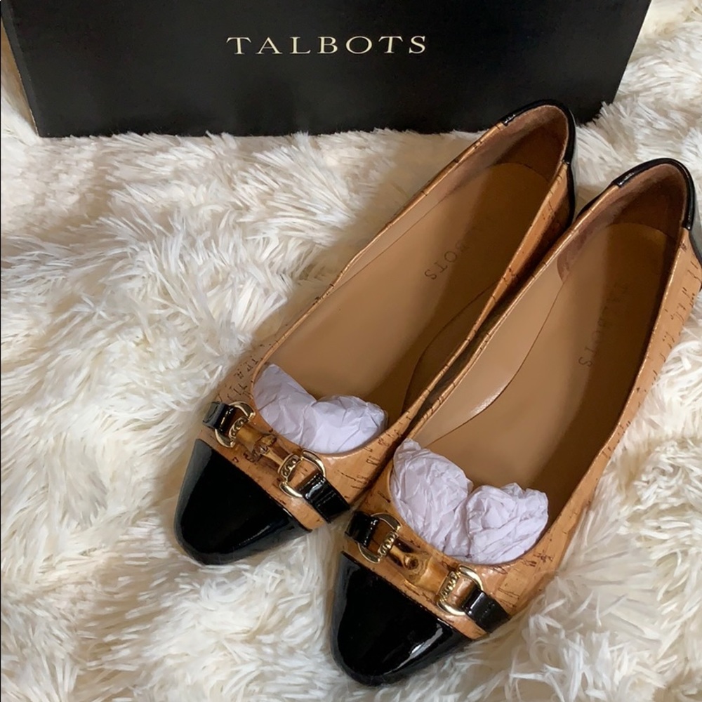 Talbots Remy black and cork flats
